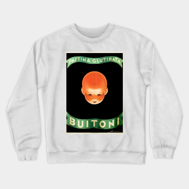 Buitoni Pastina Glutinata Italian Pasta Food Art Deco Advertisement Vintage Crewneck Sweatshirt by vintageposters